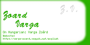 zoard varga business card